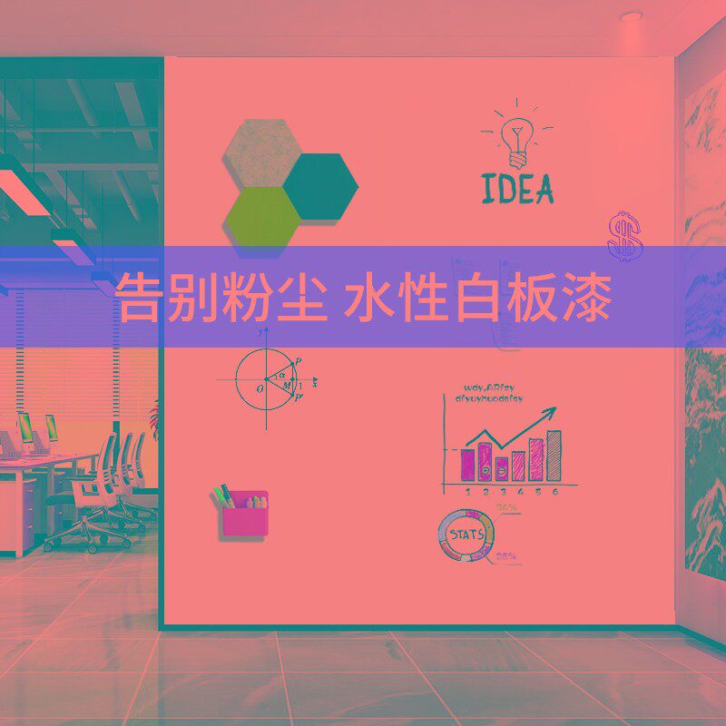 库潘儿水性磁力白胶漆特童绘画内墙涂鸦会议室墙面乳板漆家用涂料
