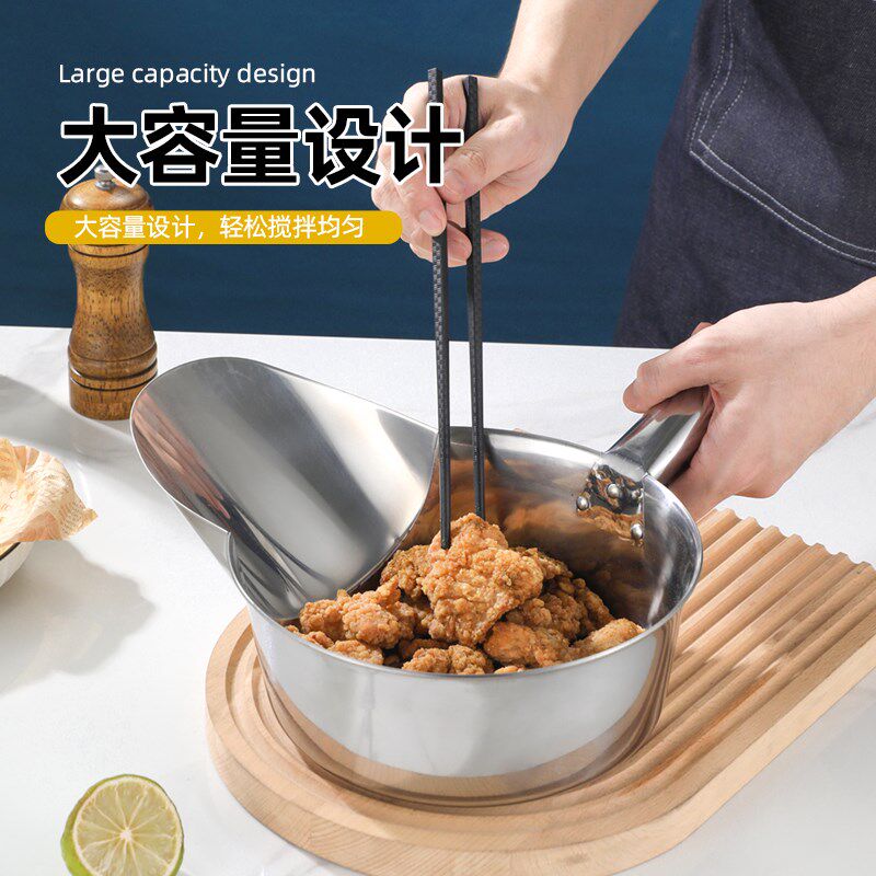 加厚不锈钢商用专嘴打包勺盐酥鸡勺摆摊地鸭用搅拌盆装袋勺打包铲