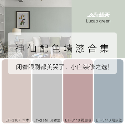 替行墙面色水性硅藻泥自料家用室内涂刷翻新环保流代油漆乳胶漆