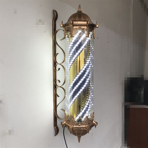 美发转灯LED理发店户发防水转容美灯外廊复古欧式圆形挂墙壁灯箱