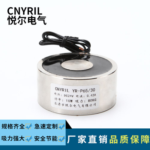 YR3P65/-0吸盘式电磁铁 吸力80KG直流电磁吸盘 DC124/DC2VV电磁铁
