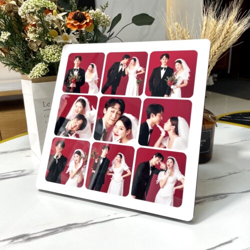 照宝冲印做成洗框摆台定制九宫格婚纱照片宝照相照片做成相框来图