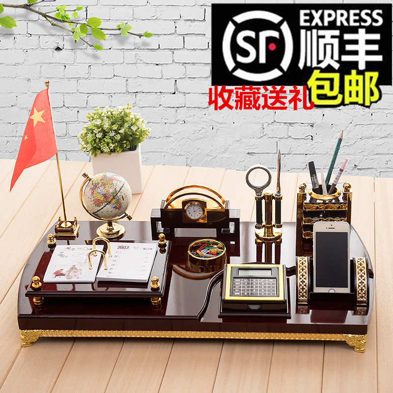 高档办公桌摆件装饰品面板办笔室桌老创意文台公筒招财送领导礼品