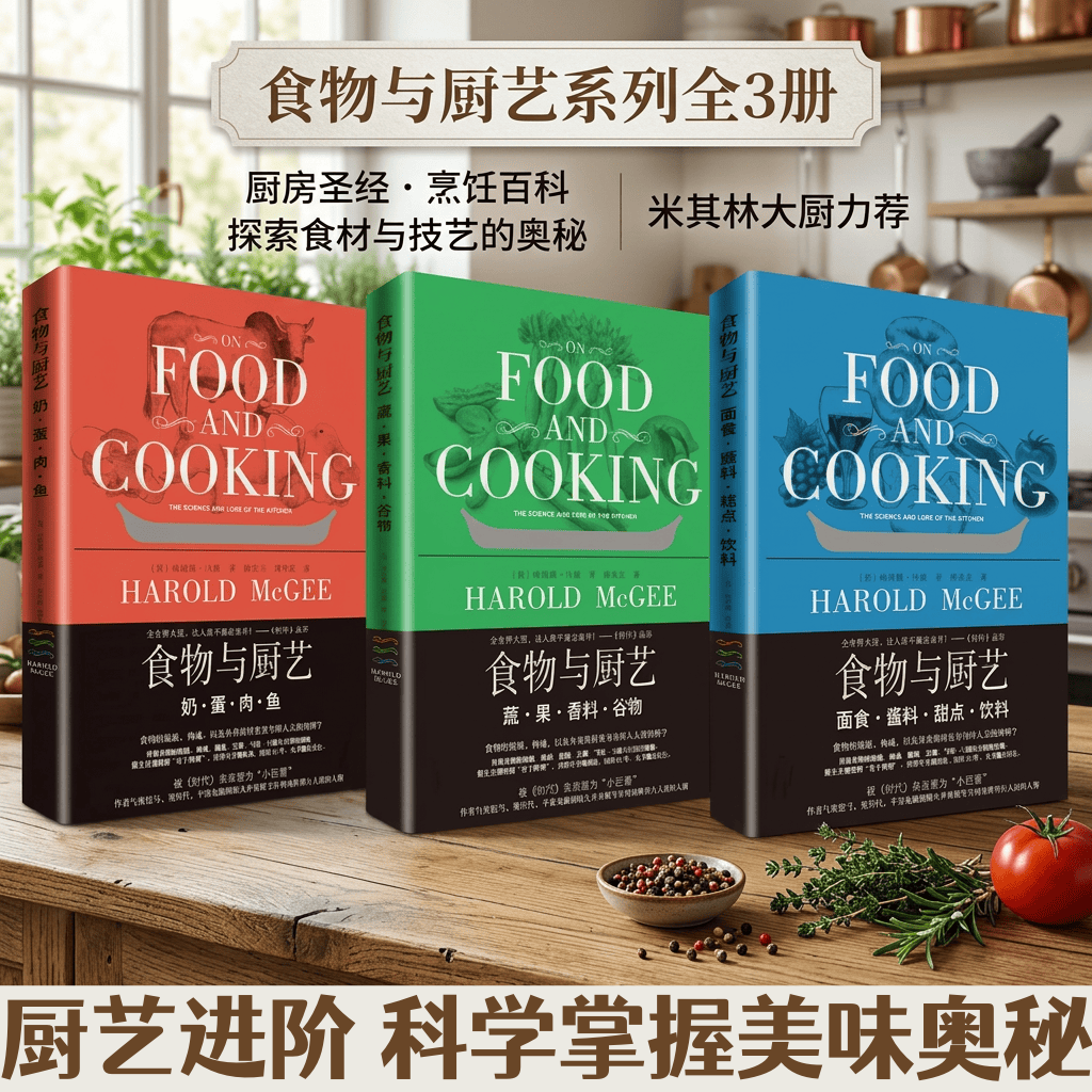 【食物与厨艺系列全3册】面食酱料甜点饮料+奶蛋肉鱼+蔬果香料谷物 哈洛德马基著 蔡承志译 了解烹饪厨艺进阶食物餐桌百科全书正版