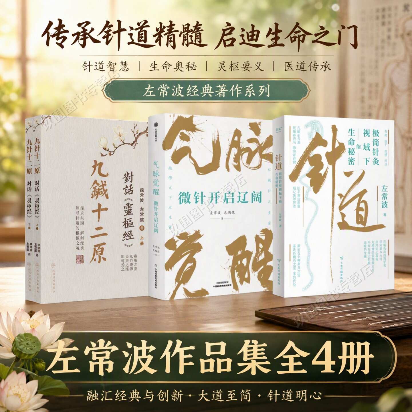 【左常波作品集全4册】气脉觉醒 微针开启辽阔+针道 极简针灸视域下的生命秘密+九针十二原 对话灵枢经 传统针灸 中医医学健康书籍