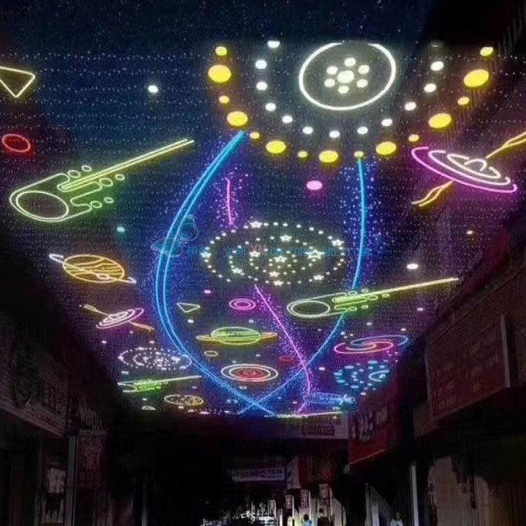 办公楼酒店商超广场步行网红美食街外立面门头夜景幕墙天井灯具画
