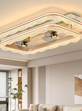 客厅风扇灯2025新款大厅主灯意式轻奢一体吊扇灯餐厅卧室吸顶灯具