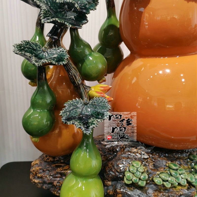 陶瓷工艺品 石湾公仔 葫芦摆件 福临门