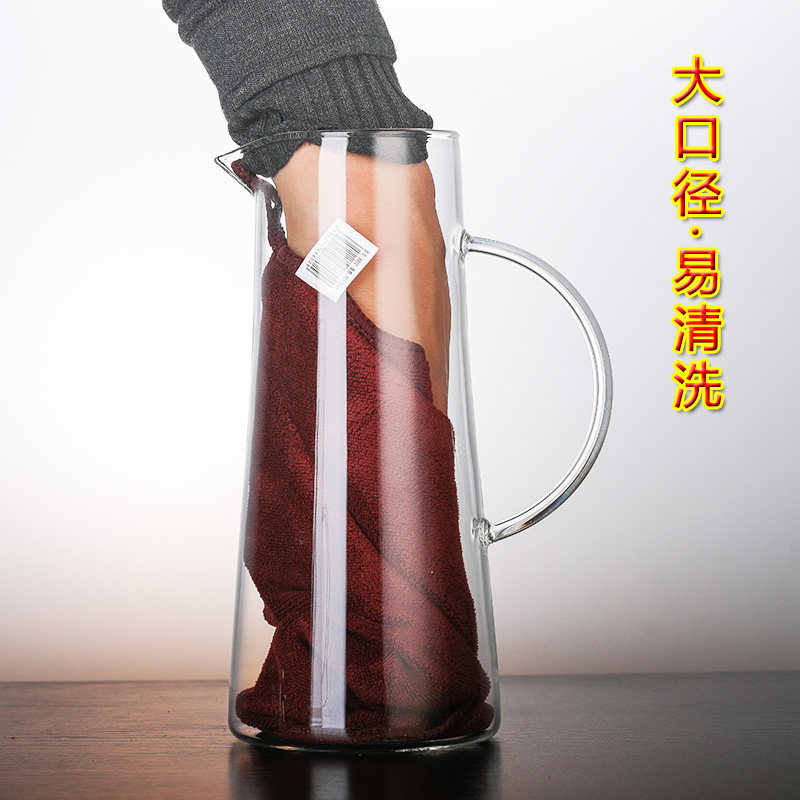 家用欧式玻璃壶加厚耐热防爆透明冷水壶不锈钢过滤凉水壶杯子套装