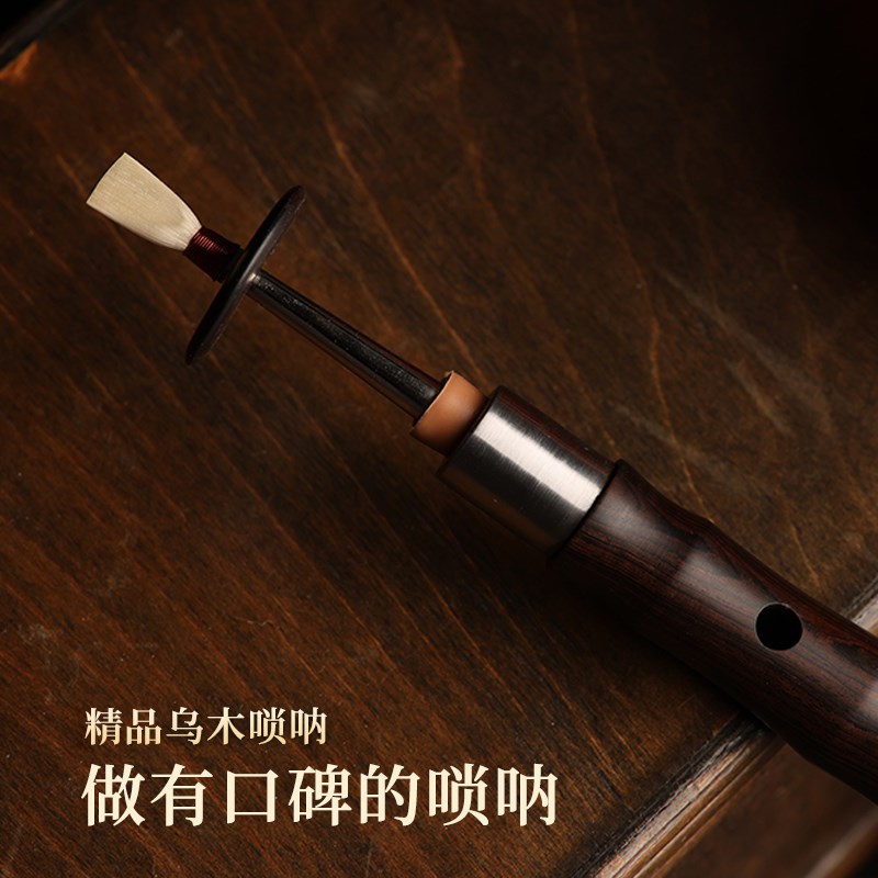 精品乌木全套唢呐乐器初学者D调演奏锁呐儿童大小号喇叭哨片包邮