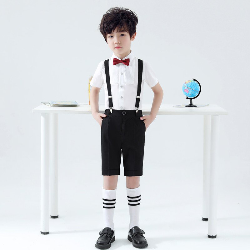 儿童表演服装男童舞蹈礼服幼儿园毕业钢琴演出服男孩主持人朗诵夏