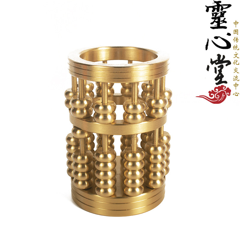 办公用品 礼品 文具笔桶 经商 开业 纯铜算盘笔筒