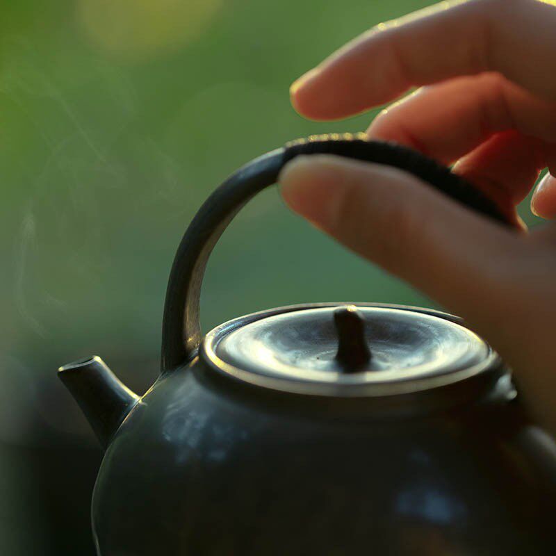 清欢丨全手工陶壶手工藤编提梁炉 电陶烧水壶煮茶壶家用茶道配件