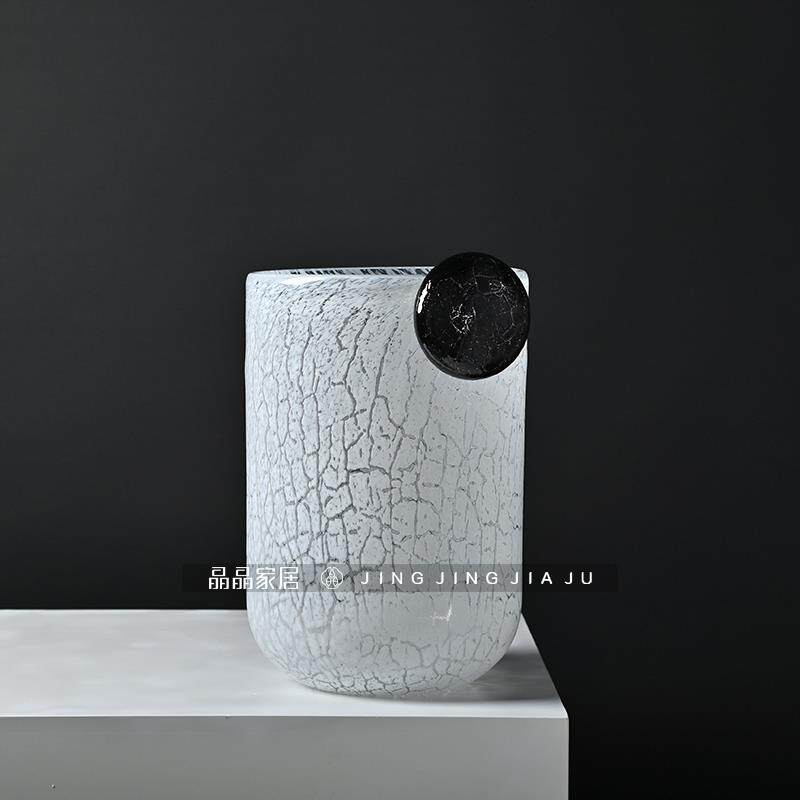 简约白色透明玻璃花瓶客厅插花餐桌面装饰水培花器摆件样板间花瓶