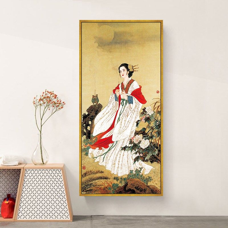 网红四大美女挂画典四联画新中式客厅装饰画古代美人西施图貂蝉壁
