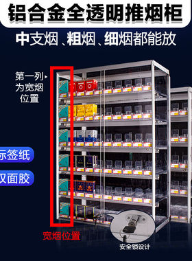 便利店烟架小卖部烟柜台挂墙式烟架自动推进器烟柜透明亚克力带门