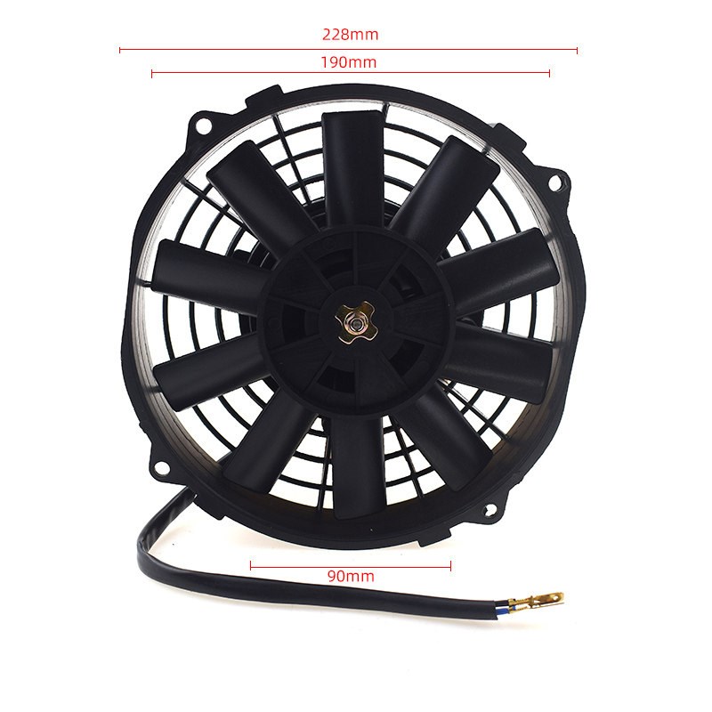 汽车改装通用超薄12V 80W 7英寸水箱电子扇空调散热专用直叶风扇