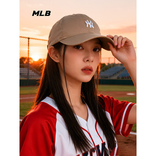 MLB帽子男女情侣棒球帽软顶鸭舌帽休闲运动帽四季3ACP7701N-50BGS