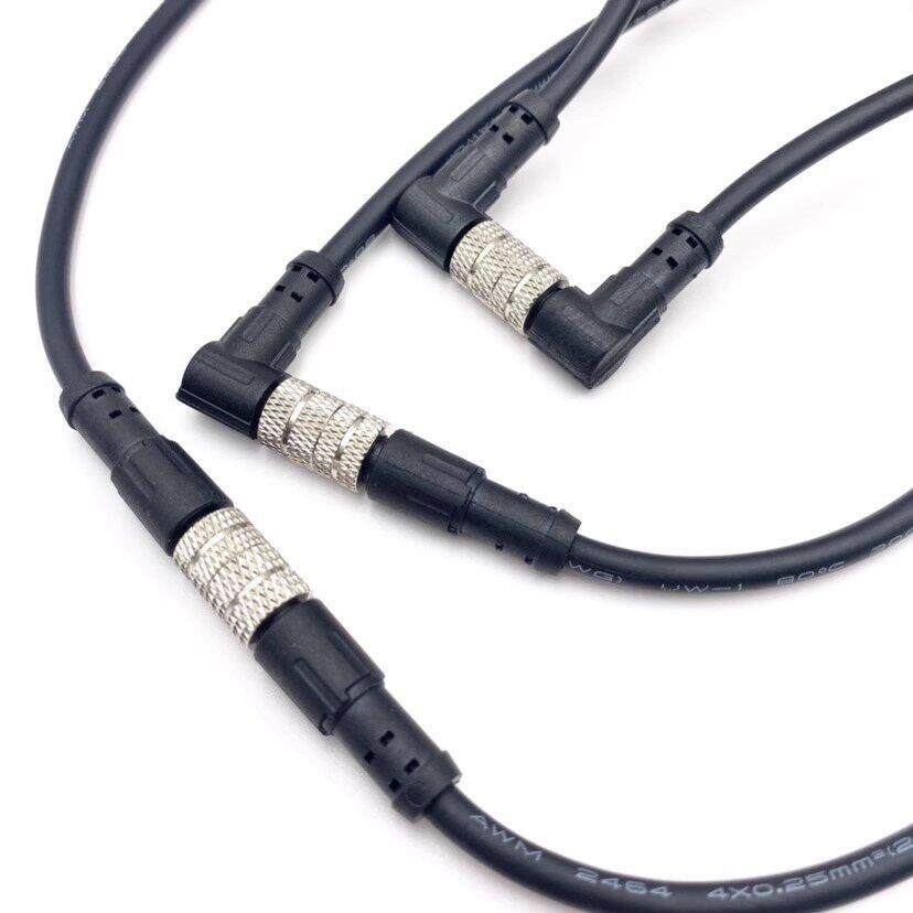 M8传感器连接线3PIN4针编码器航空插头连接器成型M8电缆信号线缆