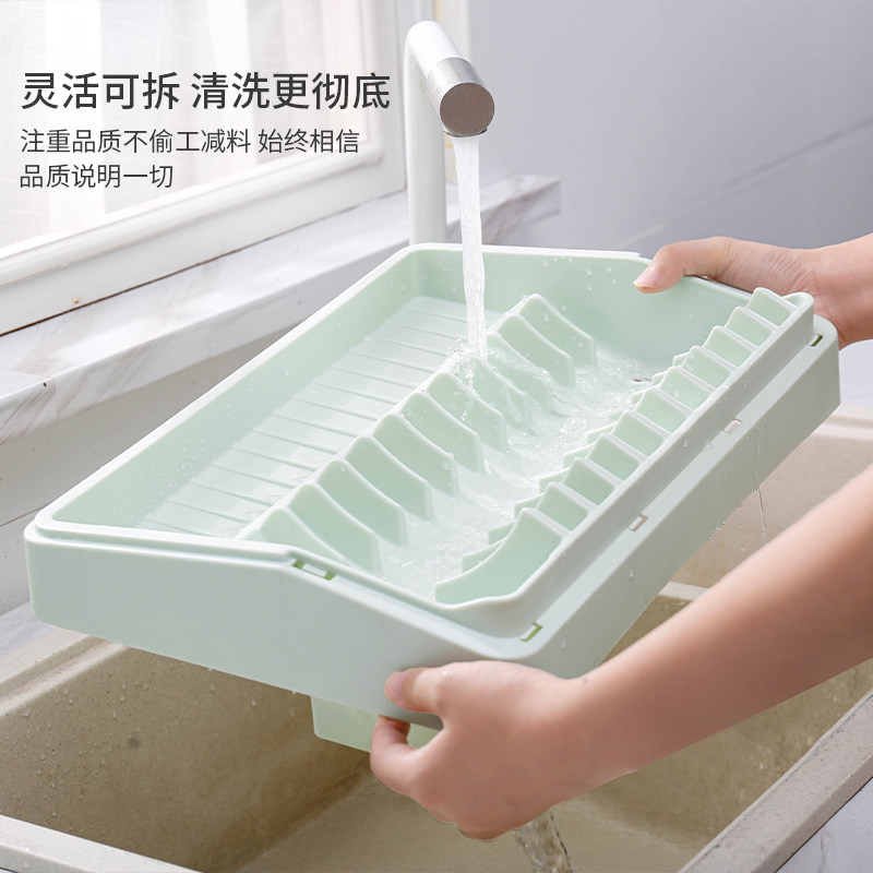 碗筷收纳盒放碗碟置物架带盖双层沥水家用厨房装碗盘收纳架箱碗柜