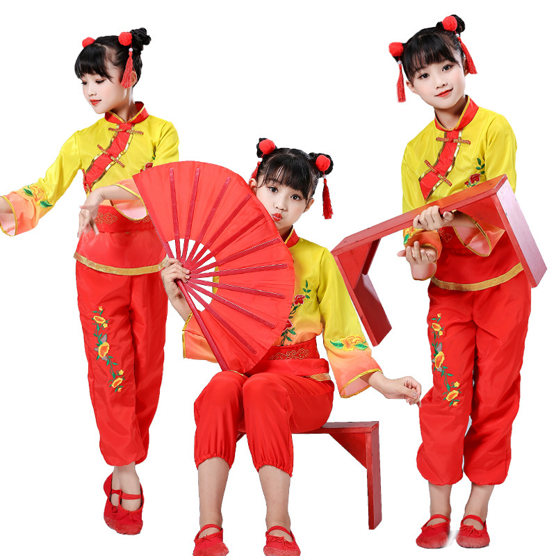 百家姓舞蹈服赵钱孙李道具凳子扇子演出服中国风新款儿童表演服装
