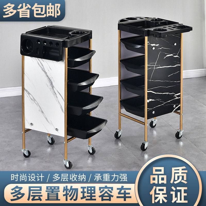 美佰隆美发工具推车 加高款理发店专用推车 黑金烤漆复古美发车 5