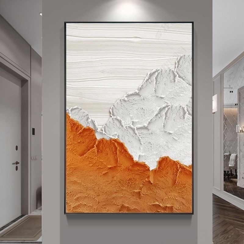肌理感客厅装饰画背有靠山高级感沙发背景落地壁画侘寂风玄关挂画