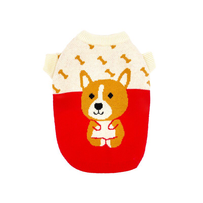 狗新年衣服柯基保暖毛衣中小型犬比熊雪纳瑞柴犬奶狗冬季过年衣服