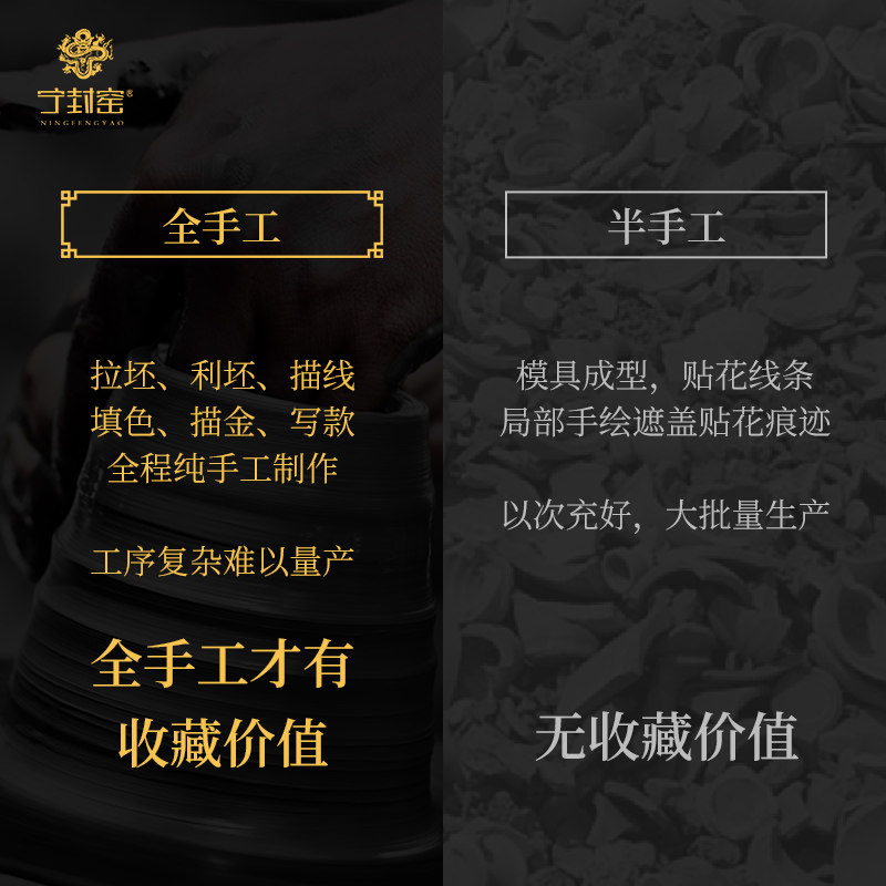 宁封窑精选粉彩桃子茶叶罐纯手工手绘景德镇陶瓷高端茶具醒茶盖罐