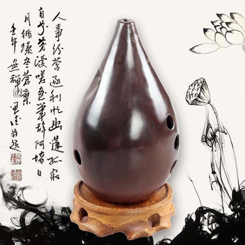 满口埙十孔10孔陶埙古埙土梁吐良埙书法刻字乐器E F G调追乐熏勋