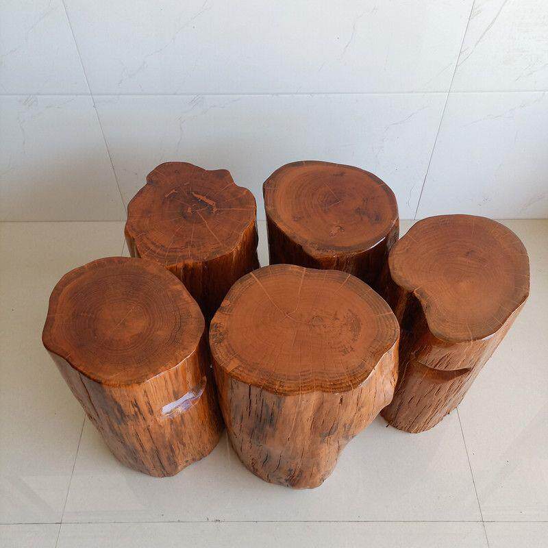 树根凳子原木树桩实木木头墩子树墩凳底座茶台茶几支架圆形木凳