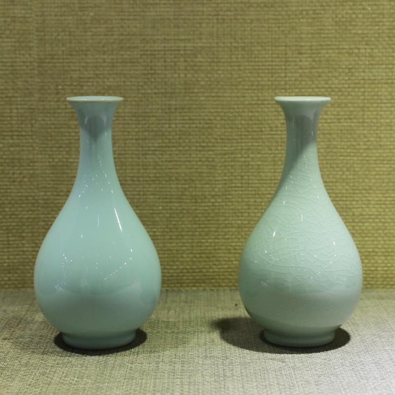 廷怀窑玉壶春摆件花瓶花器汝窑汝瓷花插天青礼盒装一级李廷怀汝州