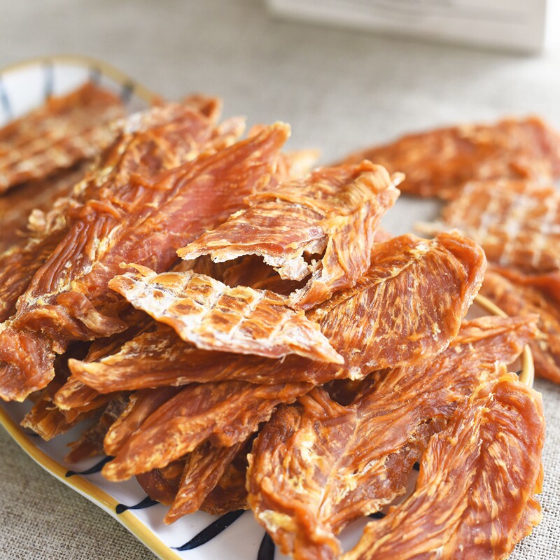 出口鸡胸肉干狗狗零食鸡肉干肉片泰迪柯基柴犬洁齿宠物狗磨牙棒