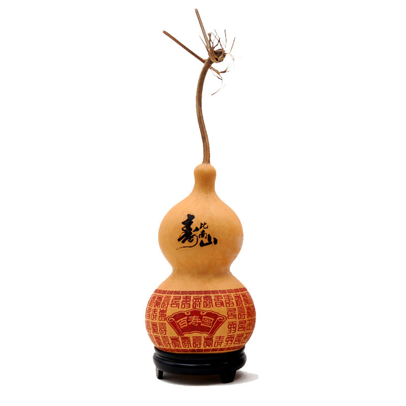 精品天然葫芦百福图百寿图摆件中大号葫芦送老人家人家居工艺礼品