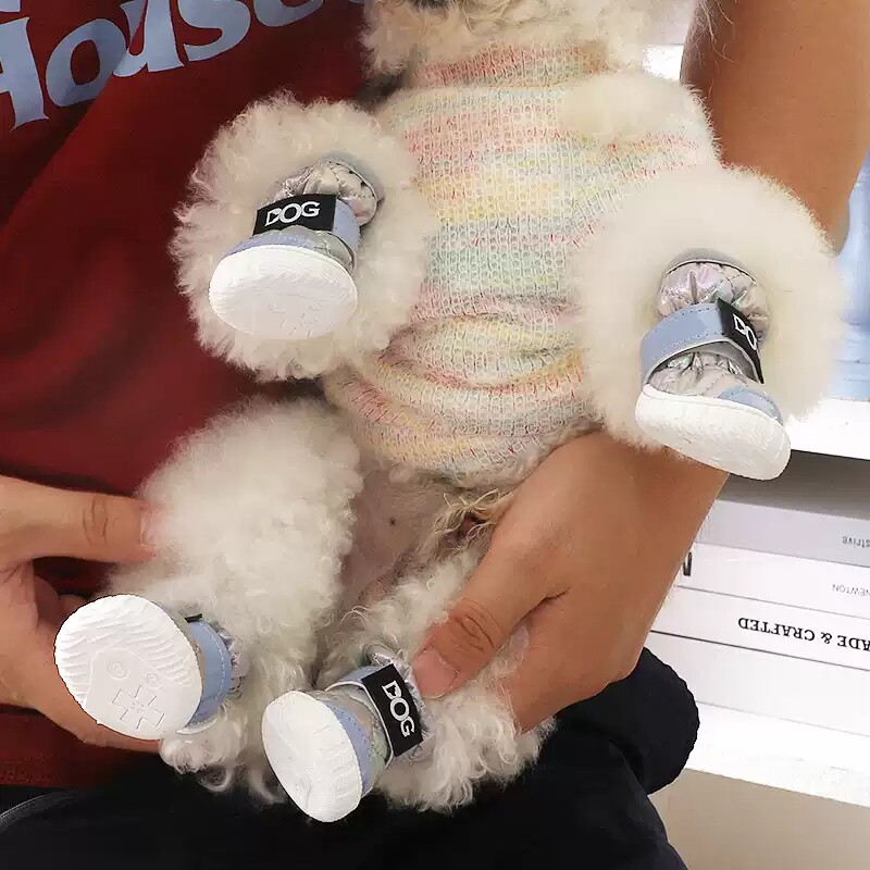 狗狗鞋子泰迪冬鞋比熊宠物狗鞋子秋冬小狗保暖棉鞋雪地靴