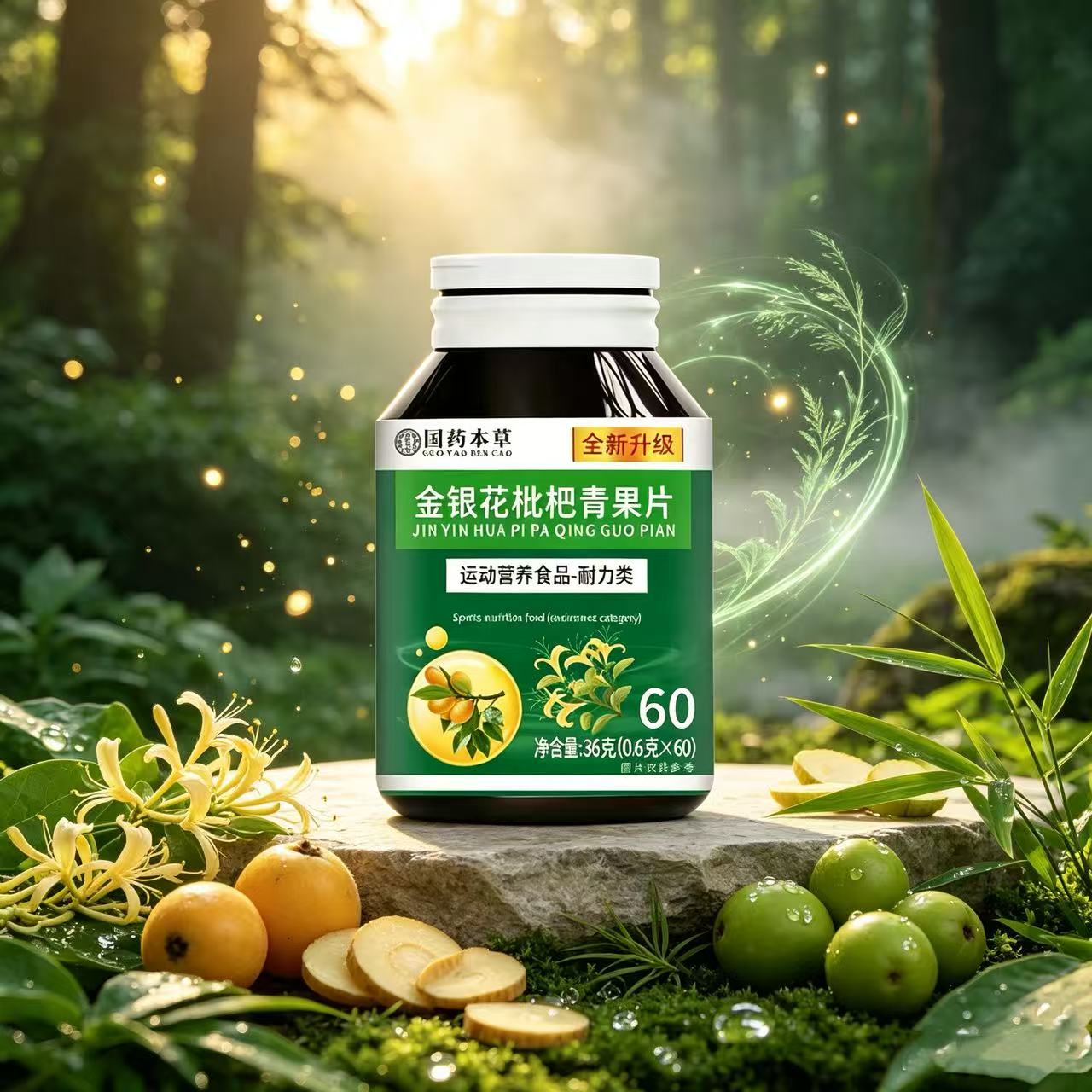 金银花枇杷青果片膳食营养食品科学配比60片/瓶官方旗舰店正品