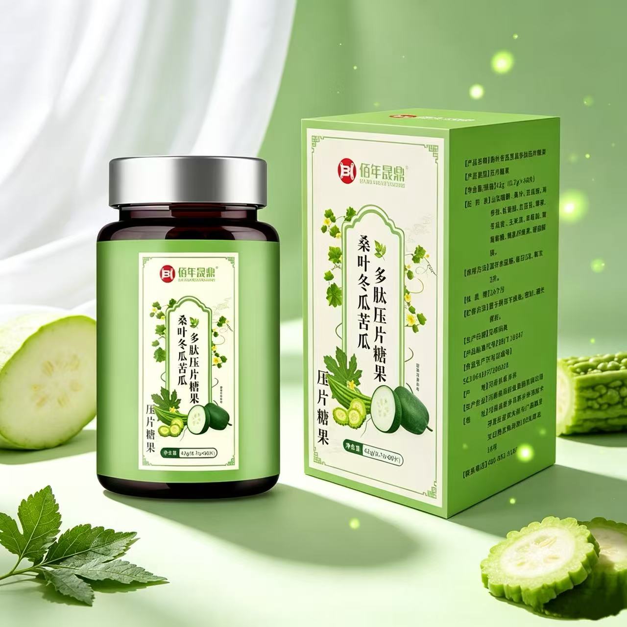 桑叶冬瓜苦瓜多小分子肽压片糖果药食同源 60片/瓶官方旗舰店正品