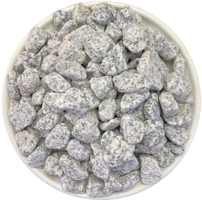 50斤黑白点芝麻灰鹅卵石花岗岩黑色碎石子芝麻白色石子枯山水造景