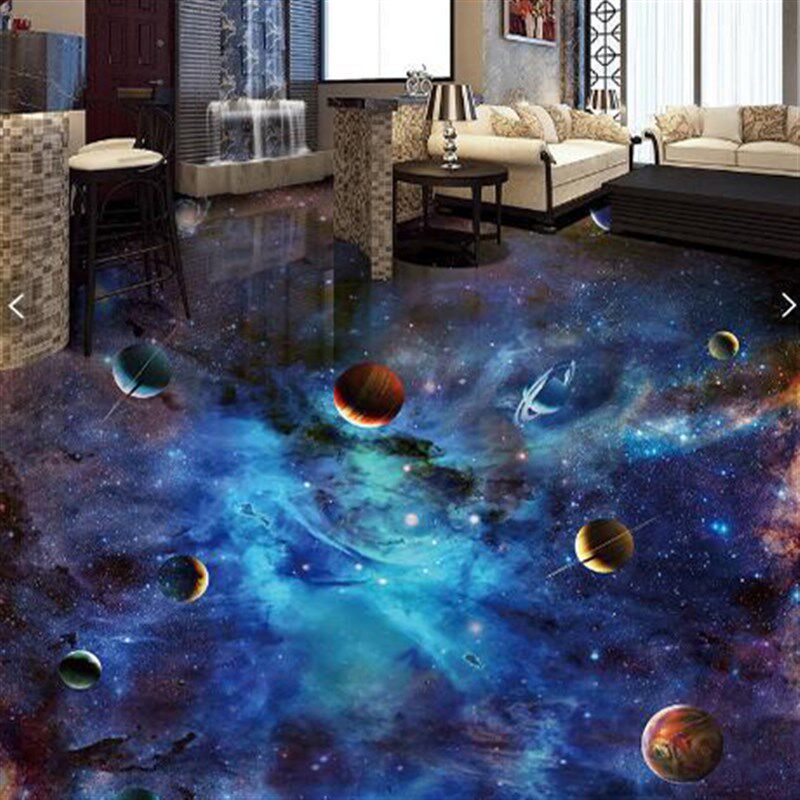 3d立体防水三地贴星空装饰贴纸自粘卧室房间地面贴画地板贴立体画