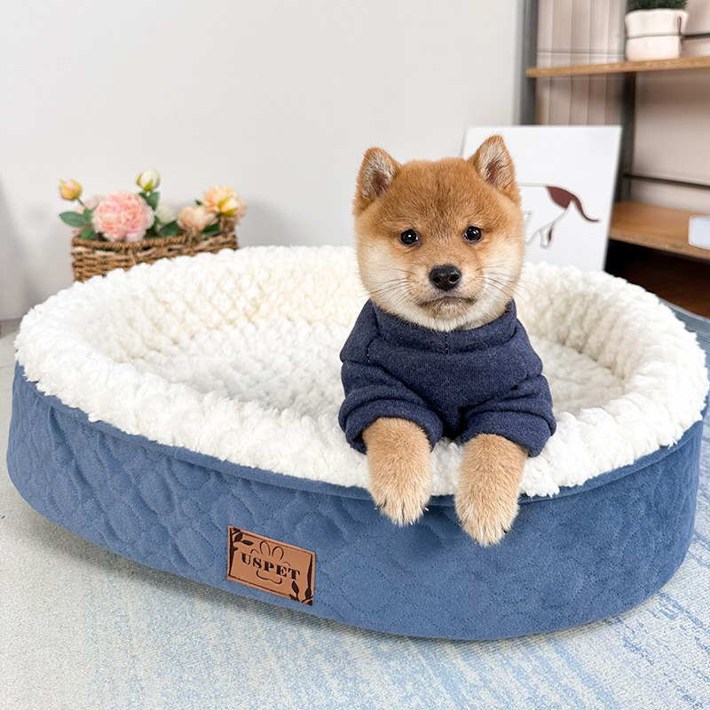 狗窝冬天保暖海绵可拆洗款博美犬泰迪柴犬幼犬宠物床过冬流浪猫窝