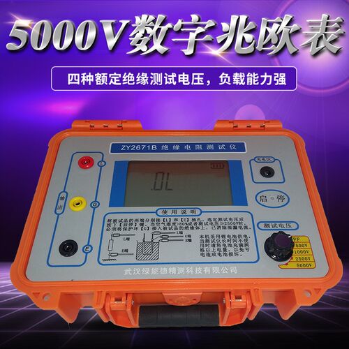 ZY2671B 5000V数字兆欧表绝缘电阻测试仪数显电阻仪电动摇表