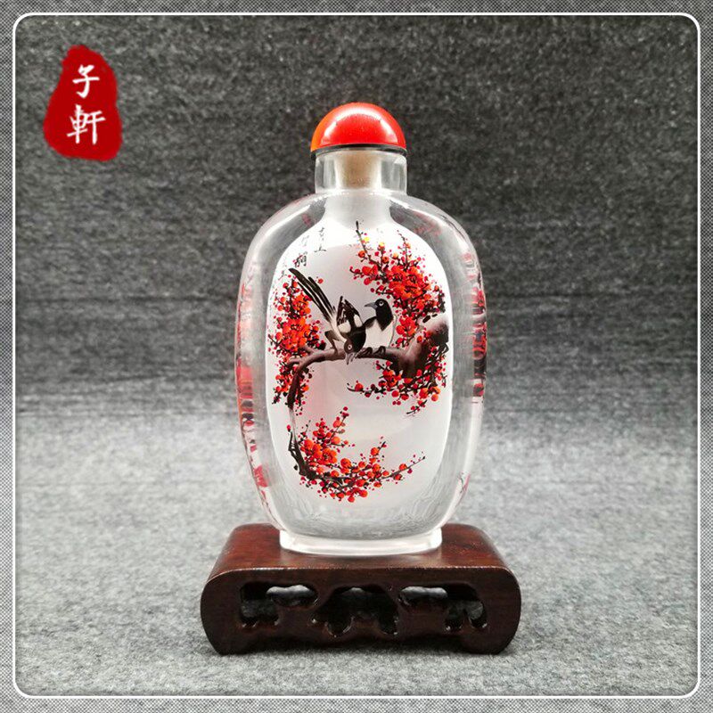 内瓶画水晶工艺礼品摆饰 创意内画 鼻烟壶特色纯手工绘制 衡水特