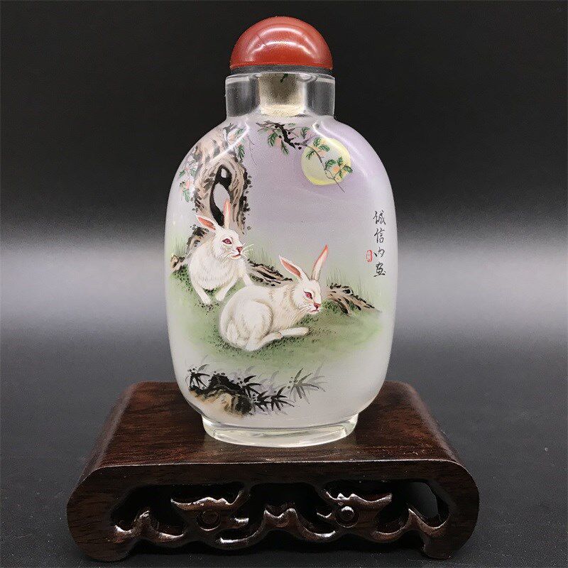 新品十二生肖内画鼻烟壶纯手工瓶内画商务外事礼品摆件送长辈朋友
