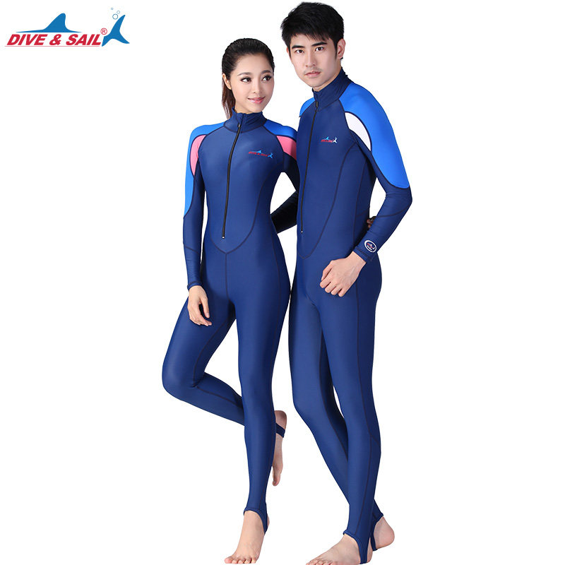 男女连帽防晒浮潜游泳衣情侣薄款全身连体潜水服亲子装冲浪水母服