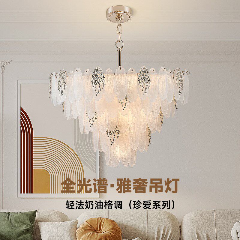 法式客厅吊灯高级奢华水晶灯别墅复式楼大灯卧室餐厅灯2024年新款