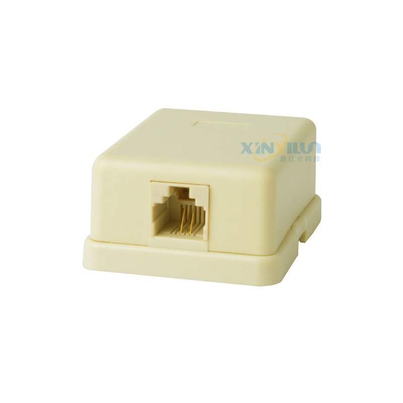 6P4C 电话接线盒 RJ11 单孔分线器 美式电话接线盒 RJ11分线盒4芯