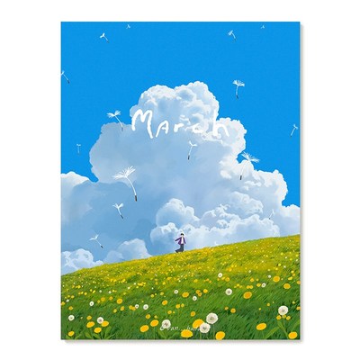 【特惠捡漏术我的阿勒泰/插画师Van复刻艺】版画四季风景装饰画芯