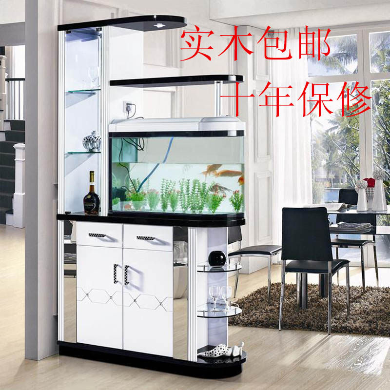 现代客约鱼缸间厅玄关柜简厅双面鞋柜酒柜屏装隔断门厅烤漆风饰柜