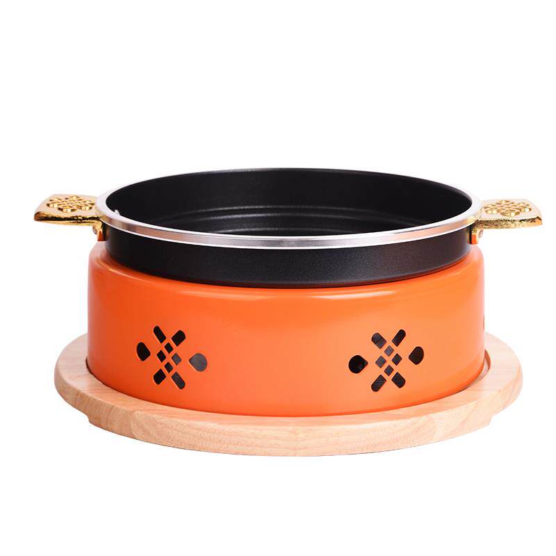大容量牛蛙锅干锅商用餐厅牛蛙炉酒精炉麻辣香锅木炭不粘锅烤鱼盘