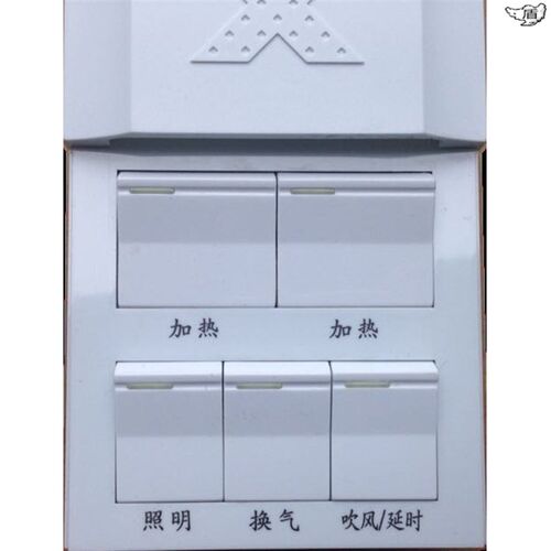 5体浴霸集成吊顶通用16A6风滑盖开关延时五合一风暖一开8吹型新款